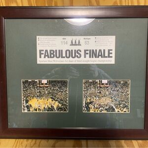 Fabulous Finale Framed Wall Art in Brown and Green.  MSU